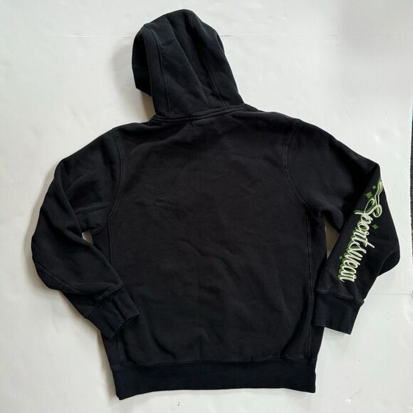 Y2K Nike Sportswear Graffiti Logo Graphic Hoodie Sweatshirt Black Green Small - Picture 2 of 7